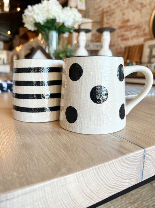 Polka-Dot/Striped Mug Set