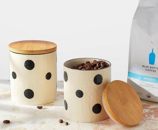 Canister with Bamboo Lid Set of 2