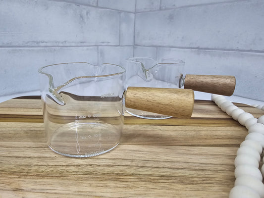 Glass Wood Handle Espresso Cup